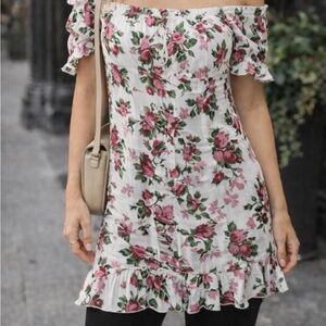 Twenty one size M oversized Floral Ruffle Sleeve, off the shoulder, sheer Top